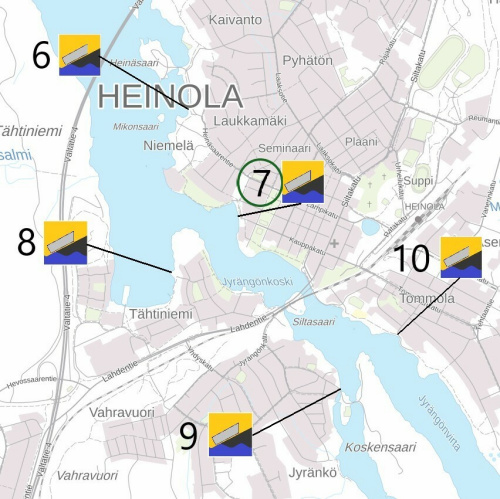 Heinola kartta OJAKATU